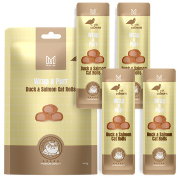 Przysmak dla kota - Wrap & Purr: Duck & Salmon Mersjo 40g (4x10g)