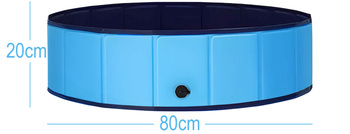 Basen ogrodowy dla psa, zwierząt i dzieci składany DEXTER 80x20cm