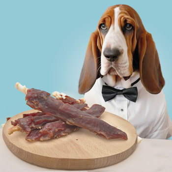 Przysmak dla psa - Pałeczki z surowej skóry z filetem z piersi kaczki Mersjo 500g