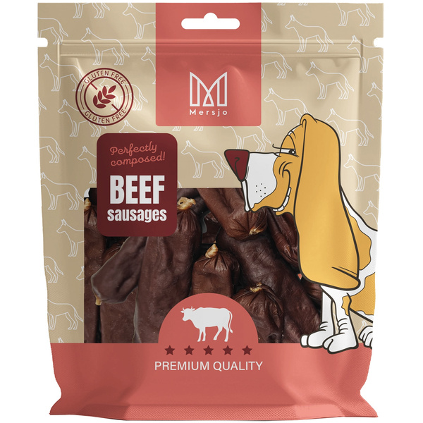 Przysmak dla psa - Kiełbaski wołowe Mersjo 500g