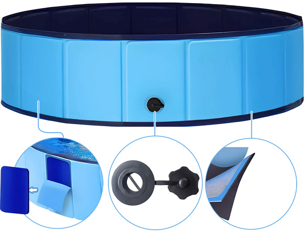 Basen ogrodowy dla psa, zwierząt i dzieci składany DEXTER 80x20cm