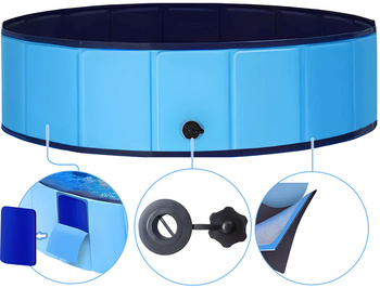 Basen ogrodowy dla psa, zwierząt i dzieci składany DEXTER 80x20cm