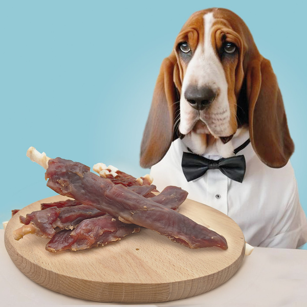 Przysmak dla psa - Pałeczki z surowej skóry z filetem z piersi kaczki Mersjo 500g