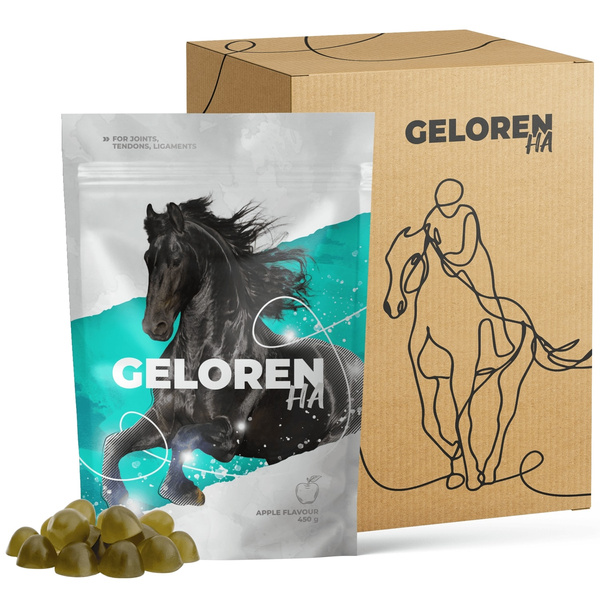 Geloren Horse HA 1350g (3 saszetki po 450g) - Mieszanka uzupełniająca, żelki dla koni na stawy